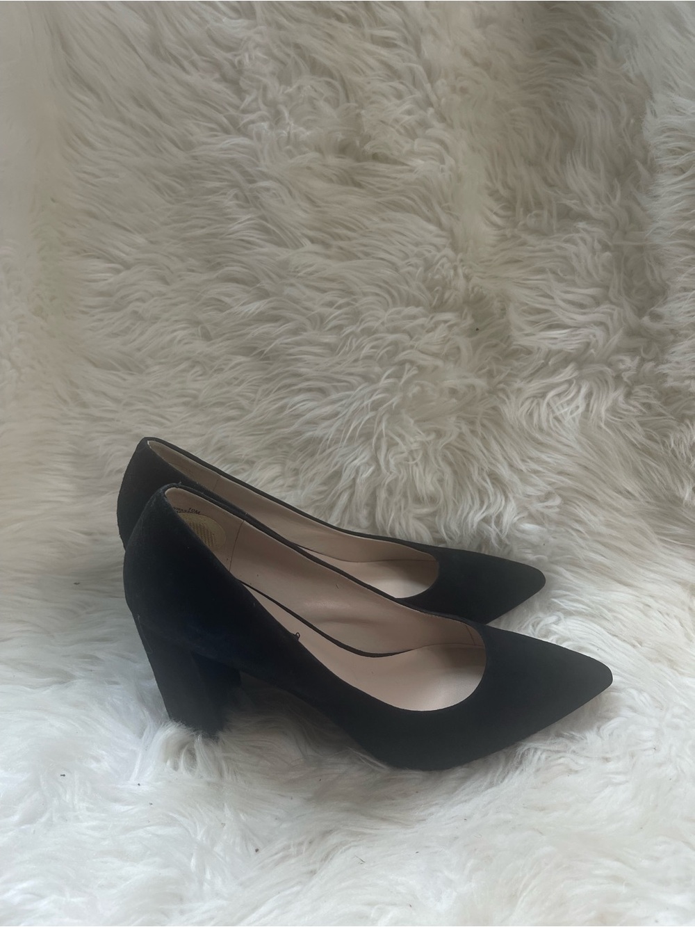 Nine West Black Pointed-Toe Block Heel Pumps